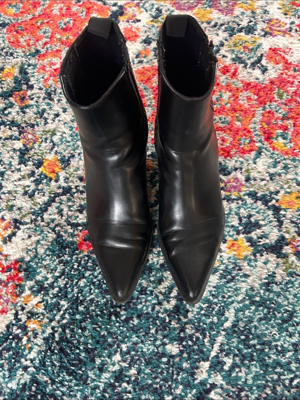 Zara Black Pointed Toe Ankle Booties - Picture 5 of 5
